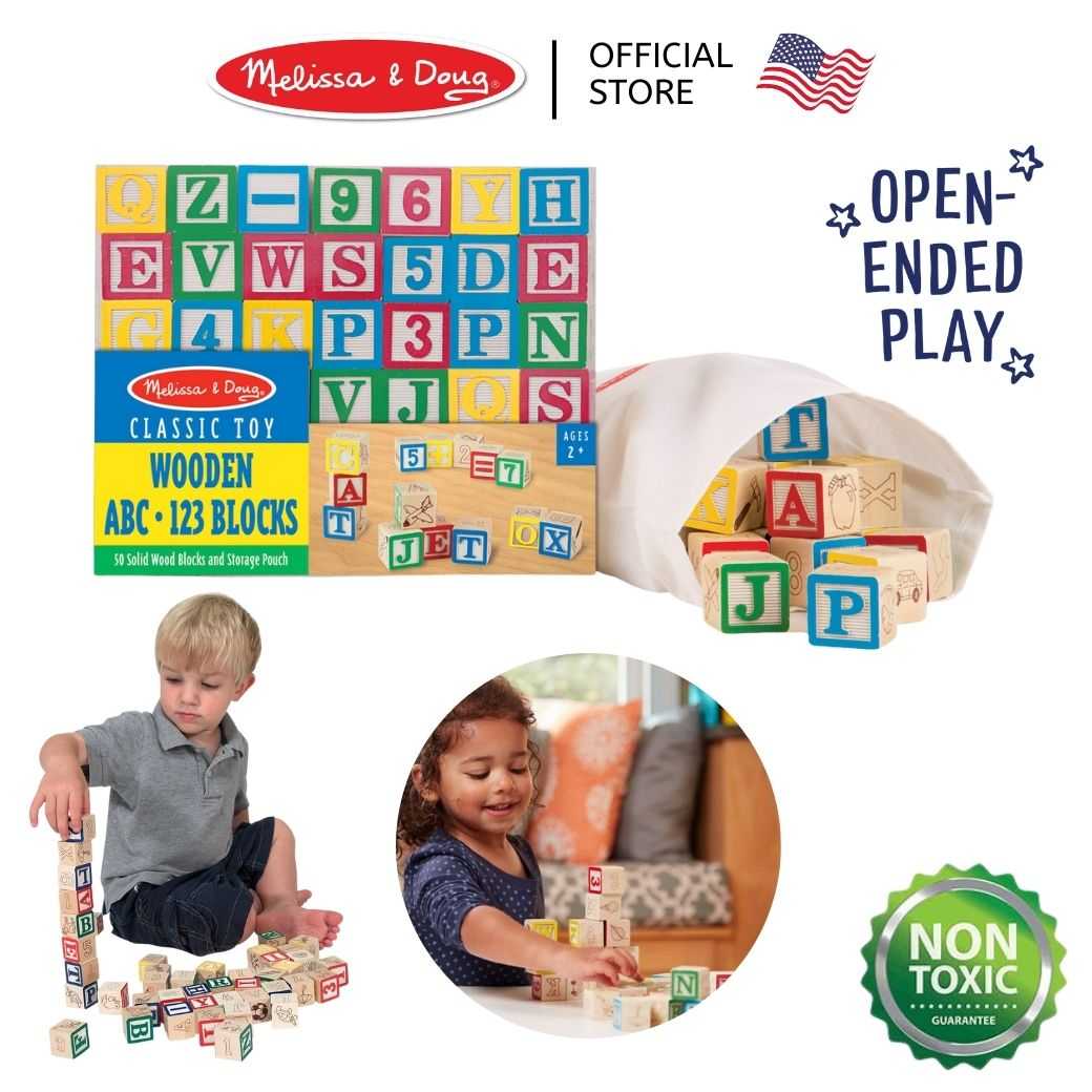 (ของแท้ USA) บล็อกไม้ Alphabet Block Truck Melissa & Doug บล๊อคไม้ ของเล่นรถ ของเล่น abc 1900