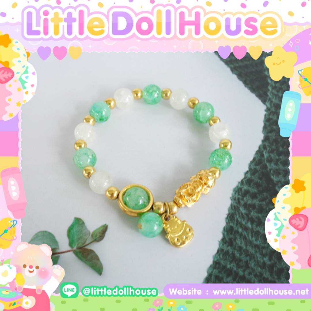 📮SALE!!ส่งฟรี!!📿กำไลข้อมือปี่เซียะเรียกทรัพย์ สีเขียว เสริมดวงการเงิน ค้าขาย โชคลาภ แก้ชง