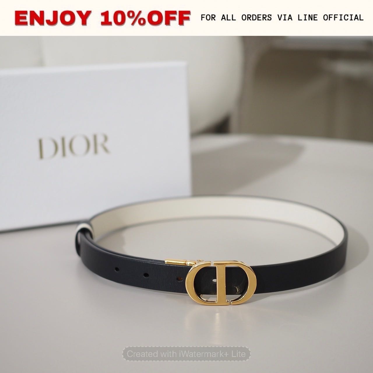 📍USED📍DIOR 30 Montaigne Revessible Belt สี Black/Latte GHW | ACC