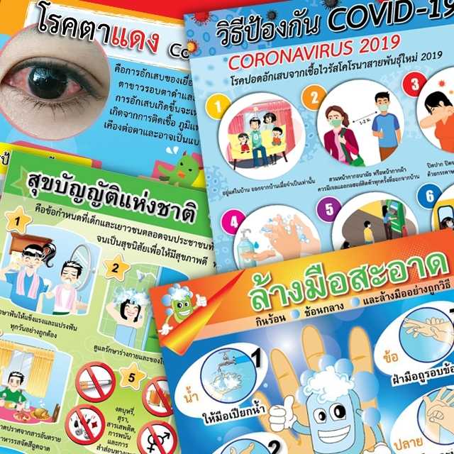 โปสเตอร์พลาสติก  PP วิชาสุขศึกษา  โรคและการรักษาความสะอาด