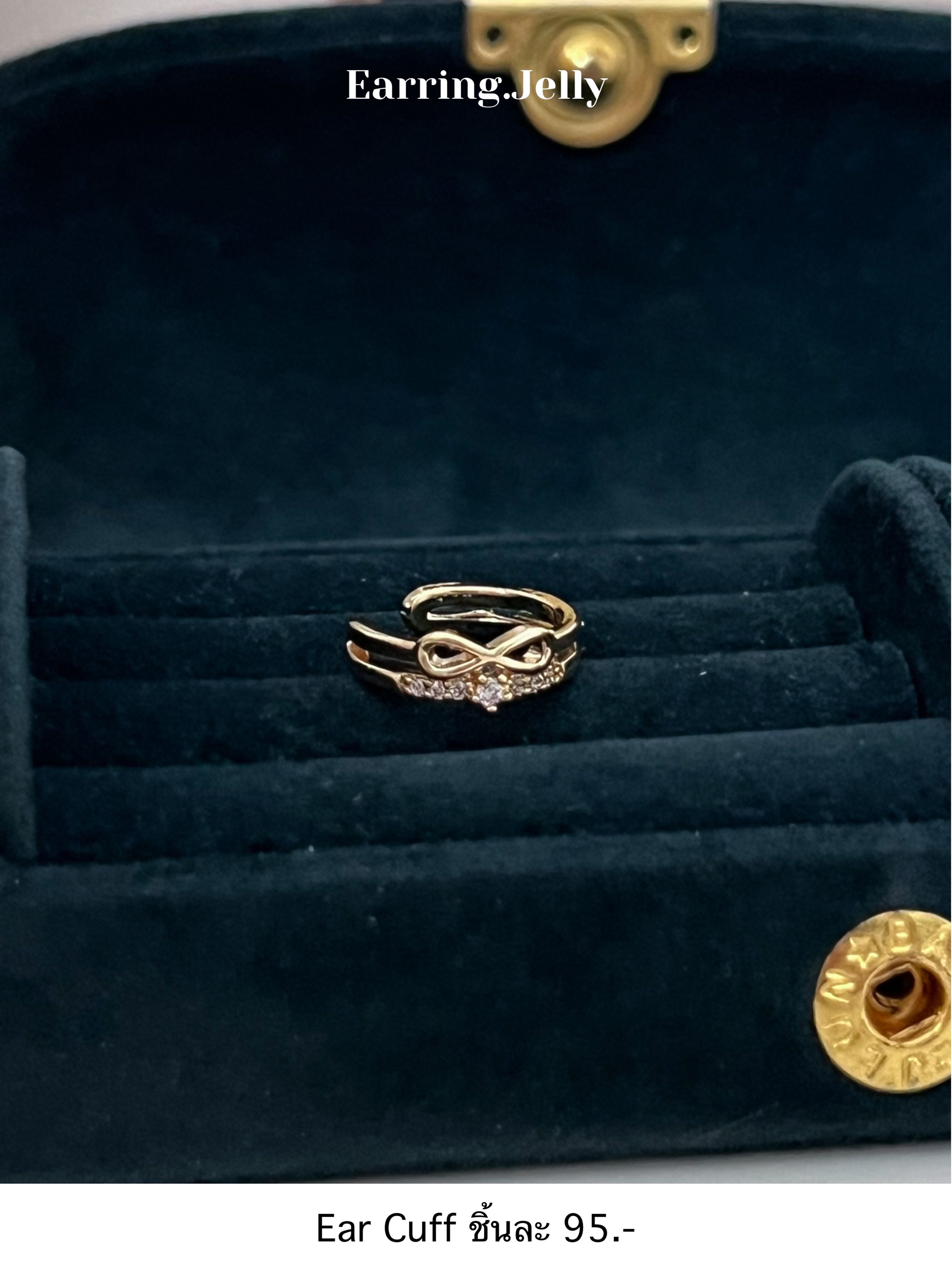 EC2519 Ear cuff ติด โบว์ขอบเพชร