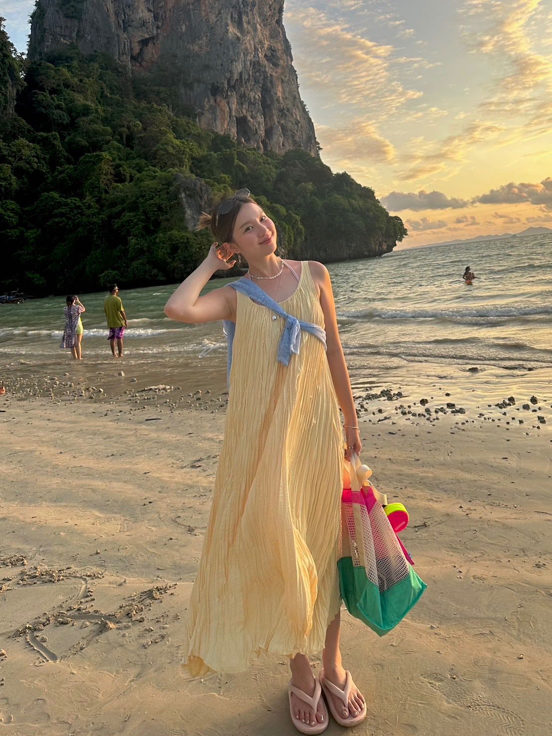 GDS28 Hand pleated maxi dress