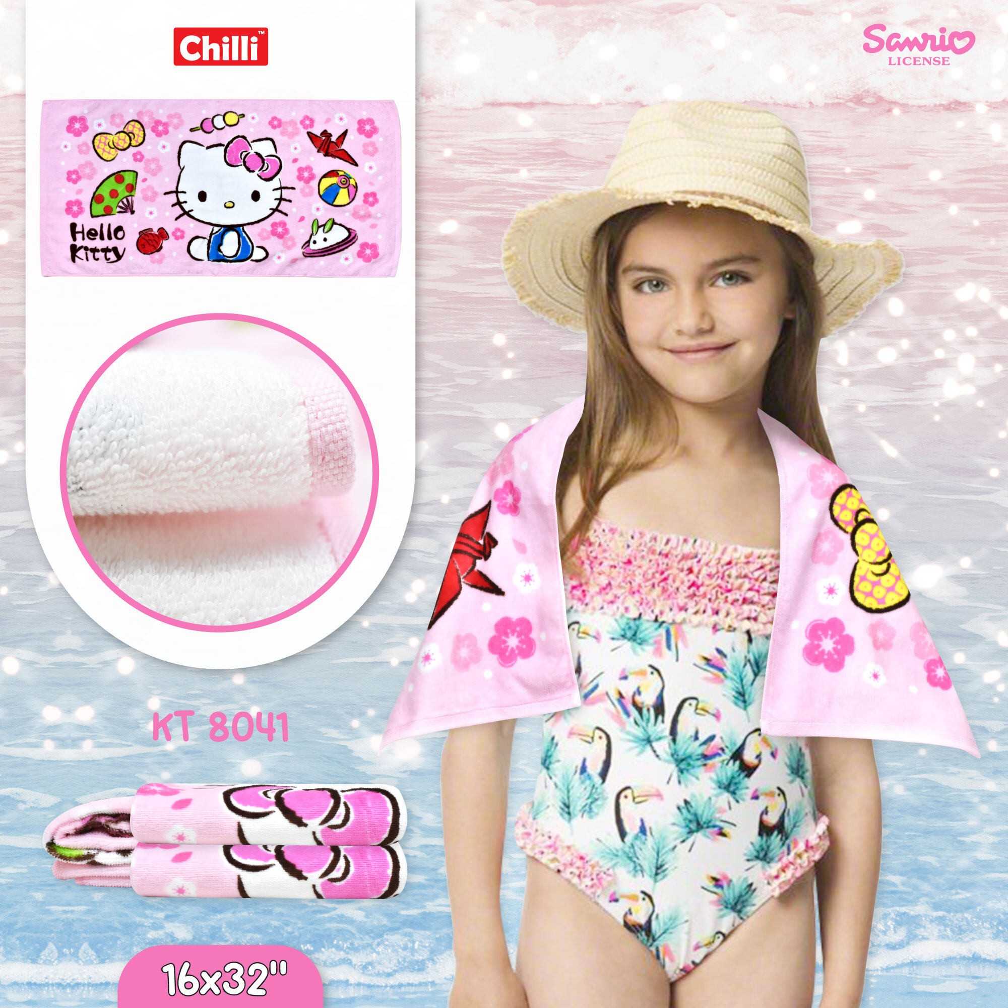 i-Biley ผ้าขนหนูเช็ดผม 1ุ6x32 นิ้ว KT-8041 HelloKitty ลายลิขสิทธิ์แท้ 100% ผ้านุ่ม