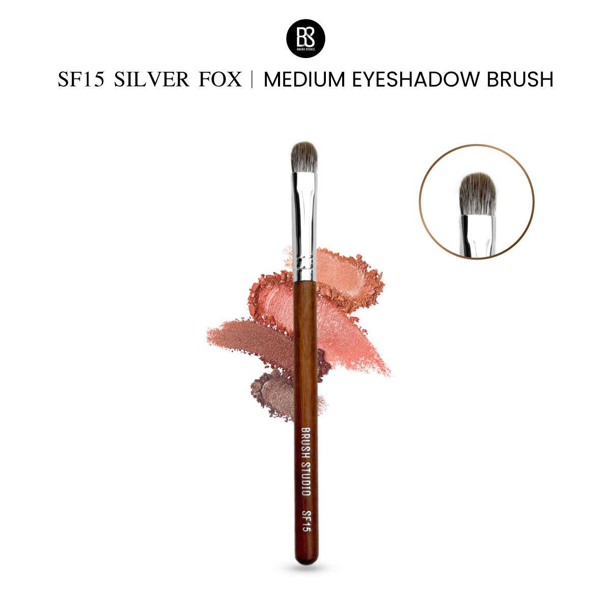 BRUSH STUDIO : SF15 Silver Fox Medium Eyeshadow Brush แปรงแต่งตาขนจิ้งจอกเงินขนาดกลาง