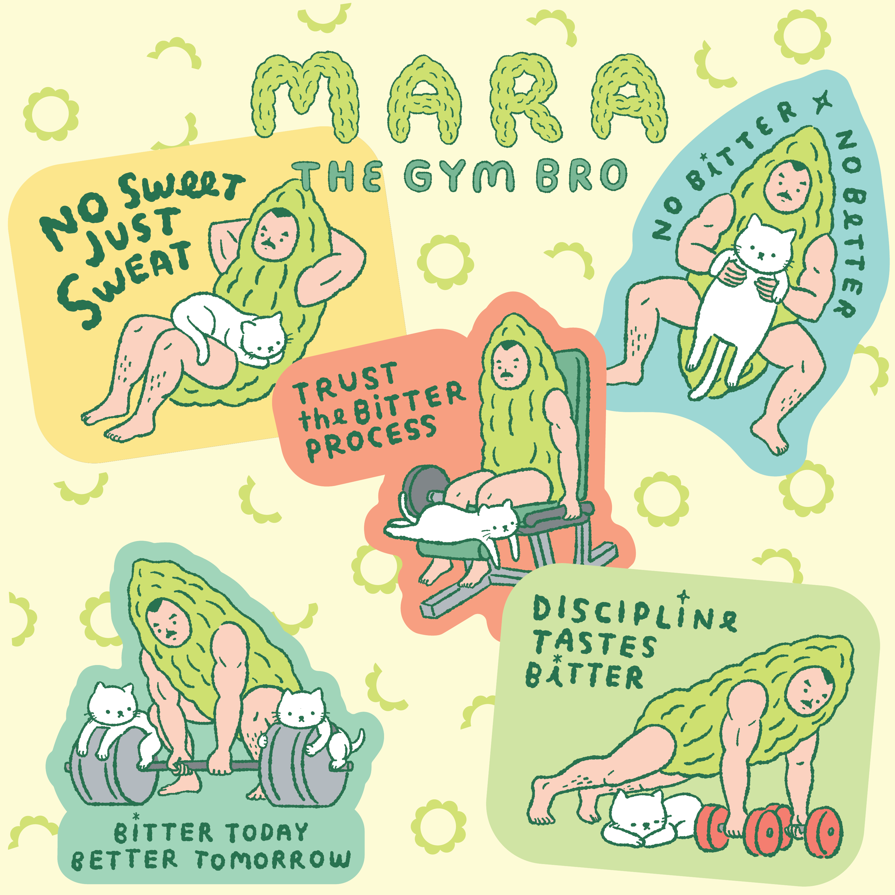 Mara The Gym Bro Spot UV Stickers