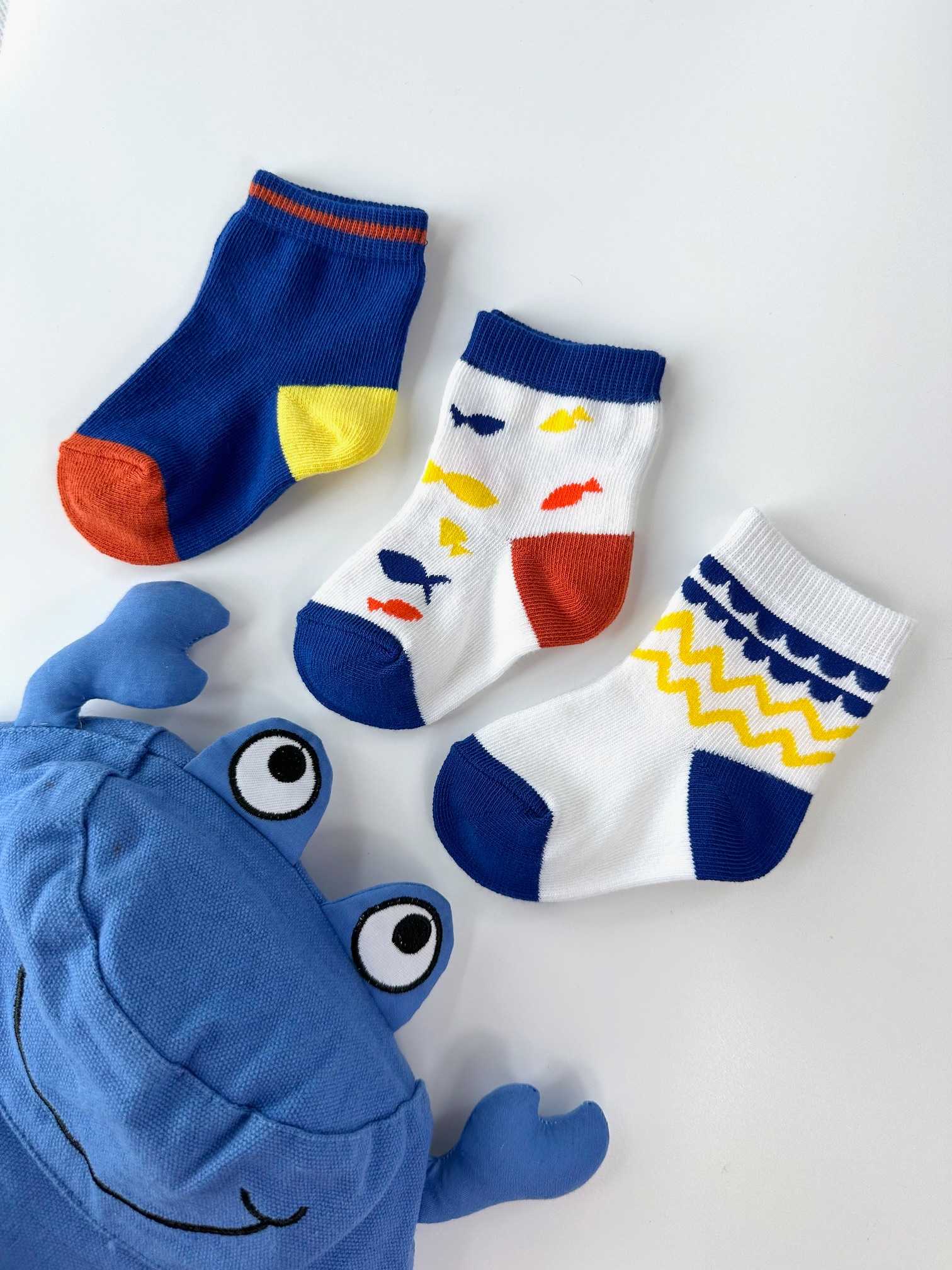 ถุงเท้ารุ่นฟิชชี่ Fishy - 3 pairs pack