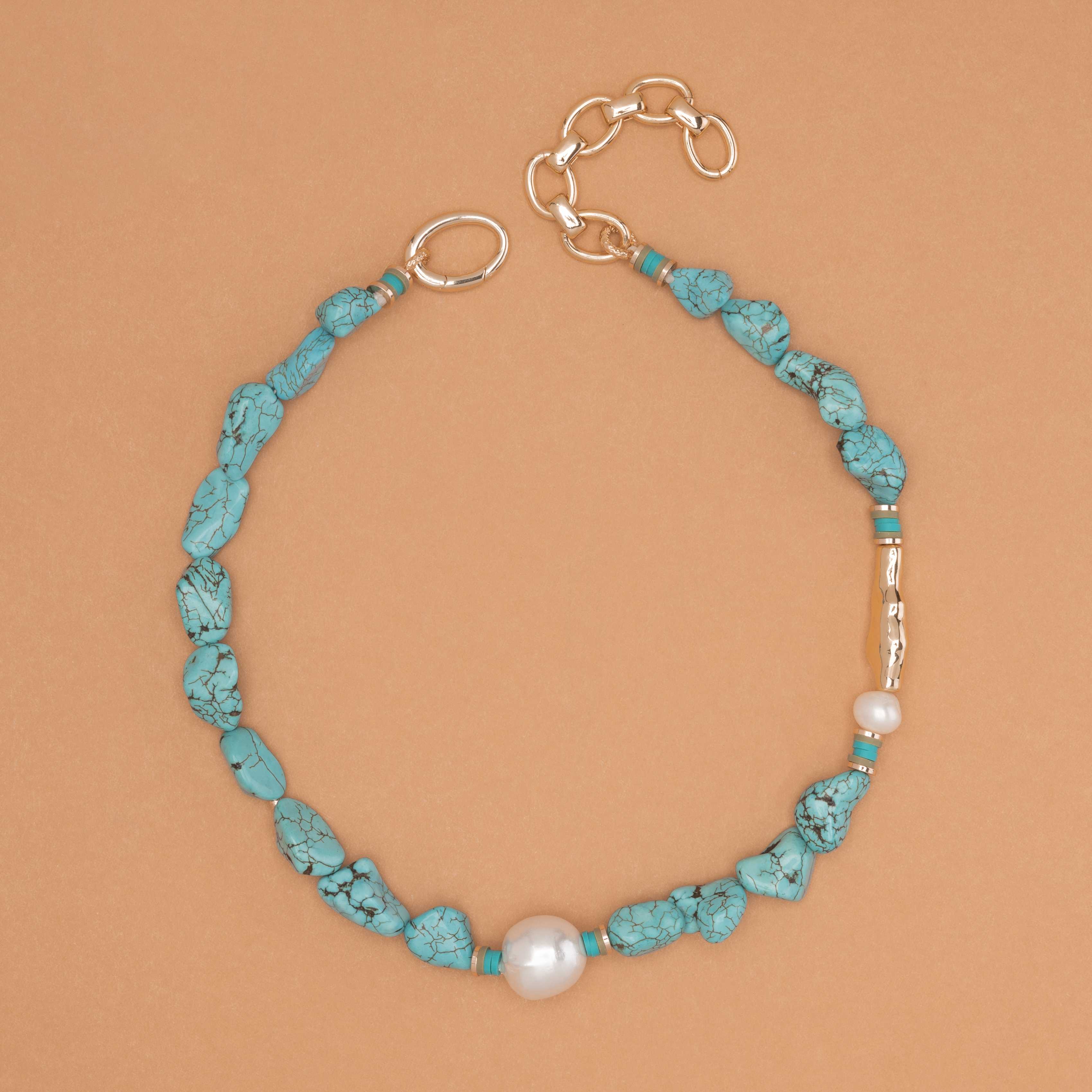 MIXED TURQUOISE STONE NECKLACE