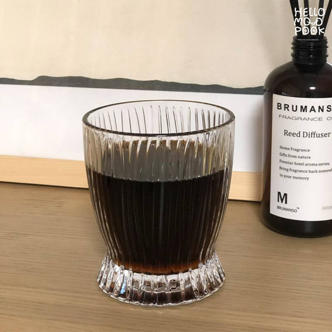 แก้วน้ำดีไซน์เกาหลี ทรงสั้นก้นเว้า 🥃