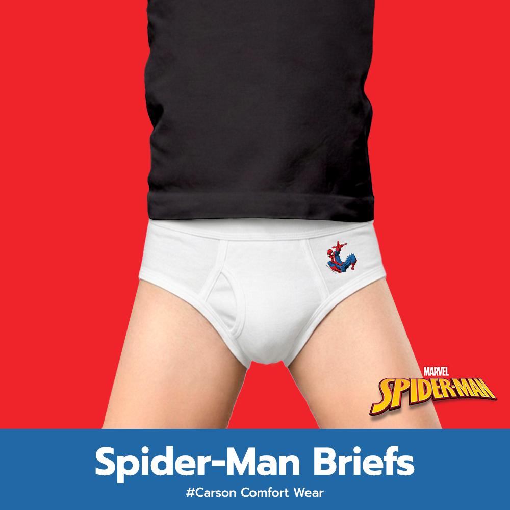 กางเกงในเด็กผู้ชาย Carson kids เอวผ้าลาย Spiderman แพ็ค 3 ตัว