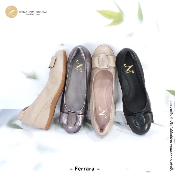 ทรงใหญ่ ลด 1 ไซส์ เปลี่ยนไซส์ได้-ไม่รับคืน Zenachoo รุ่น Ferrara สูง 2นิ้ว หนังแกะนิ่ม หน้ากว้างเ...