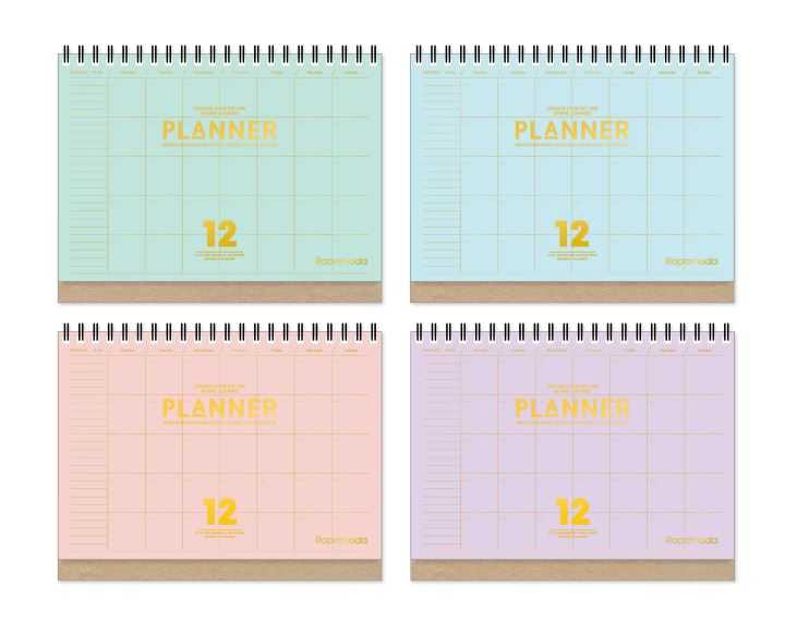 Ropamoda:สมุดแพลนเนอร์รายเดือนแบบตั้งโต๊ะ RP Gloden Desk Planner Buy1Free1