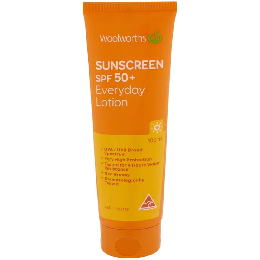 Woolworths Sunscreen Everyday Tube Spf 50+ 100ml.