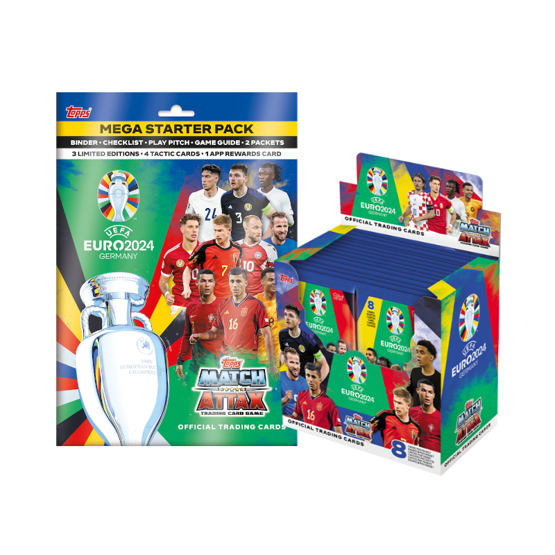 EURO 2024 Match Attax Starter Set ฟุตบอลยูโร 2024 แฟ้มการ์ดสำหรับเริ่มสะสม + ซองสุ่มยกกล่อง (36 ซอง)