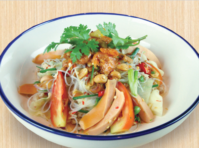 ยำวุ้นเส้นไส้กรอก