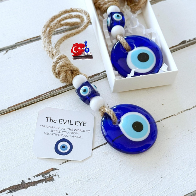 Evil Eye ของแท้ โมบานแขวน จากตุรกี แก้ว 5.5cm แขวนหน้ารถ ตกแต่งบ้าน ปกป้องสิ่งชั่วร้าย.นำโชคดี