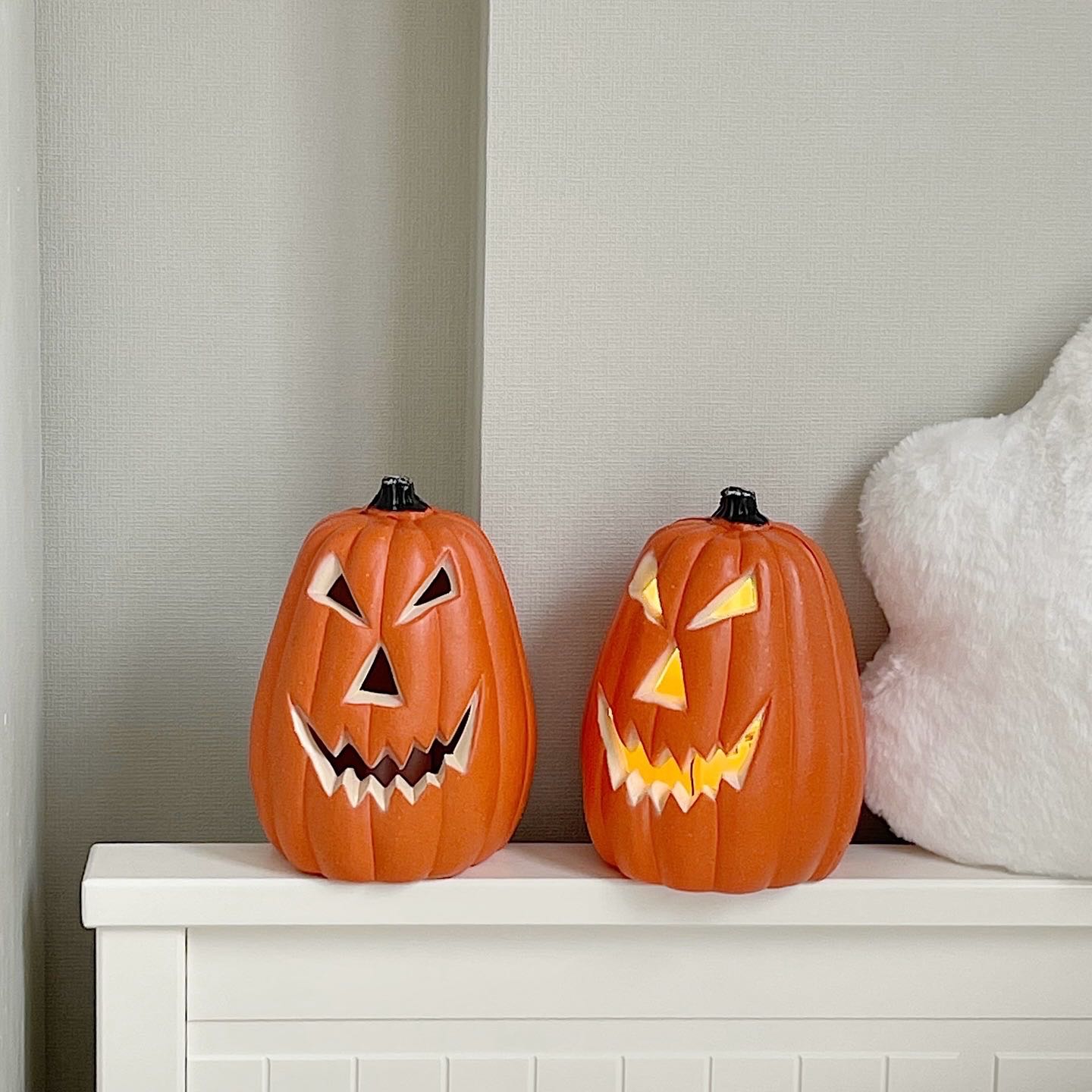 (พร้อมส่ง) spooky pumpkin! ฟักทองตกแต่ง เปิดไฟได้ค่า