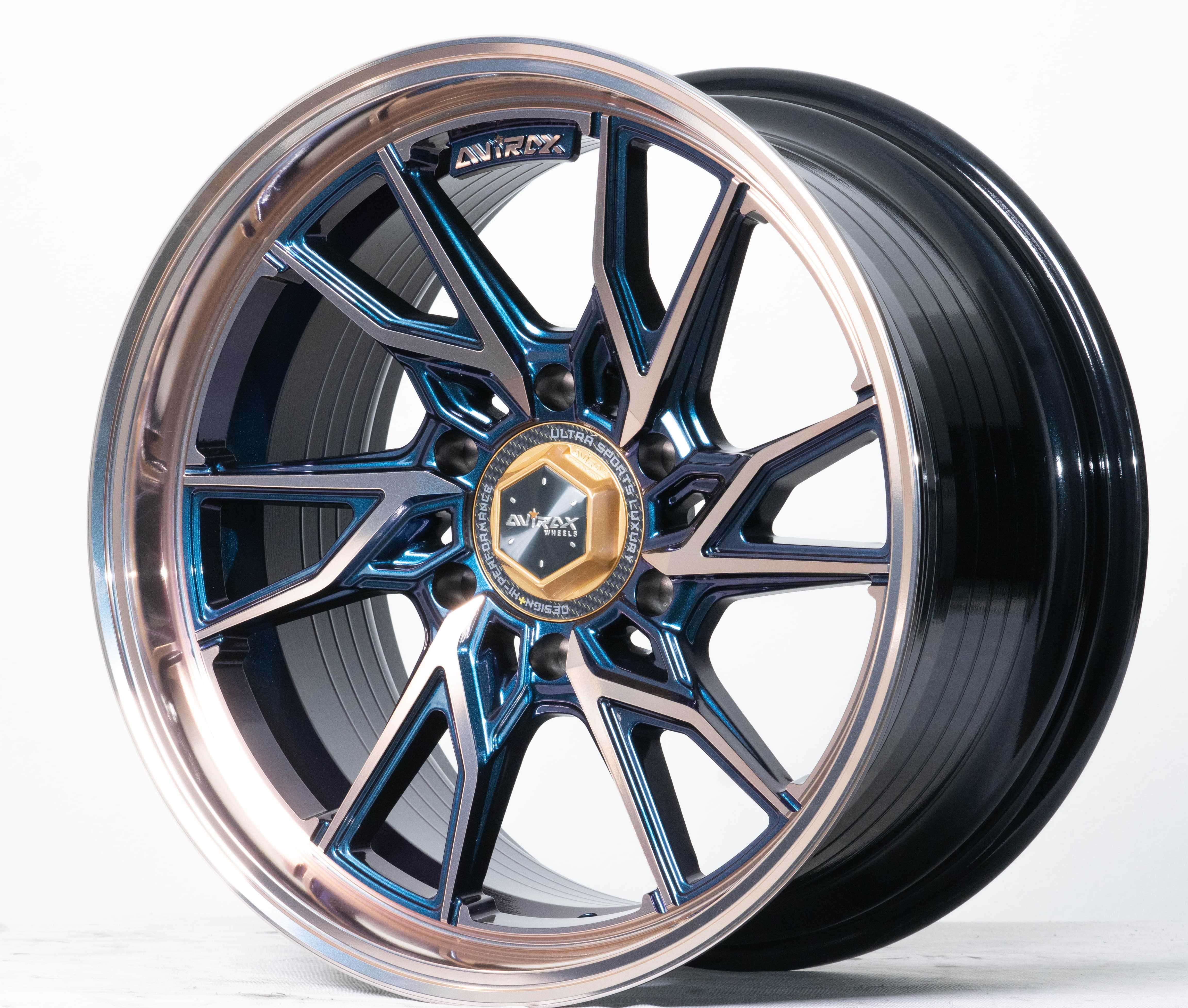 แม็กซ์ AVIRAX 18X10.5 6X139.7 ET35 CB.106.1 (POWERBLUE)-P(ROSEGOLD)-LP(ROSEGOLD)-XZ(Custom)