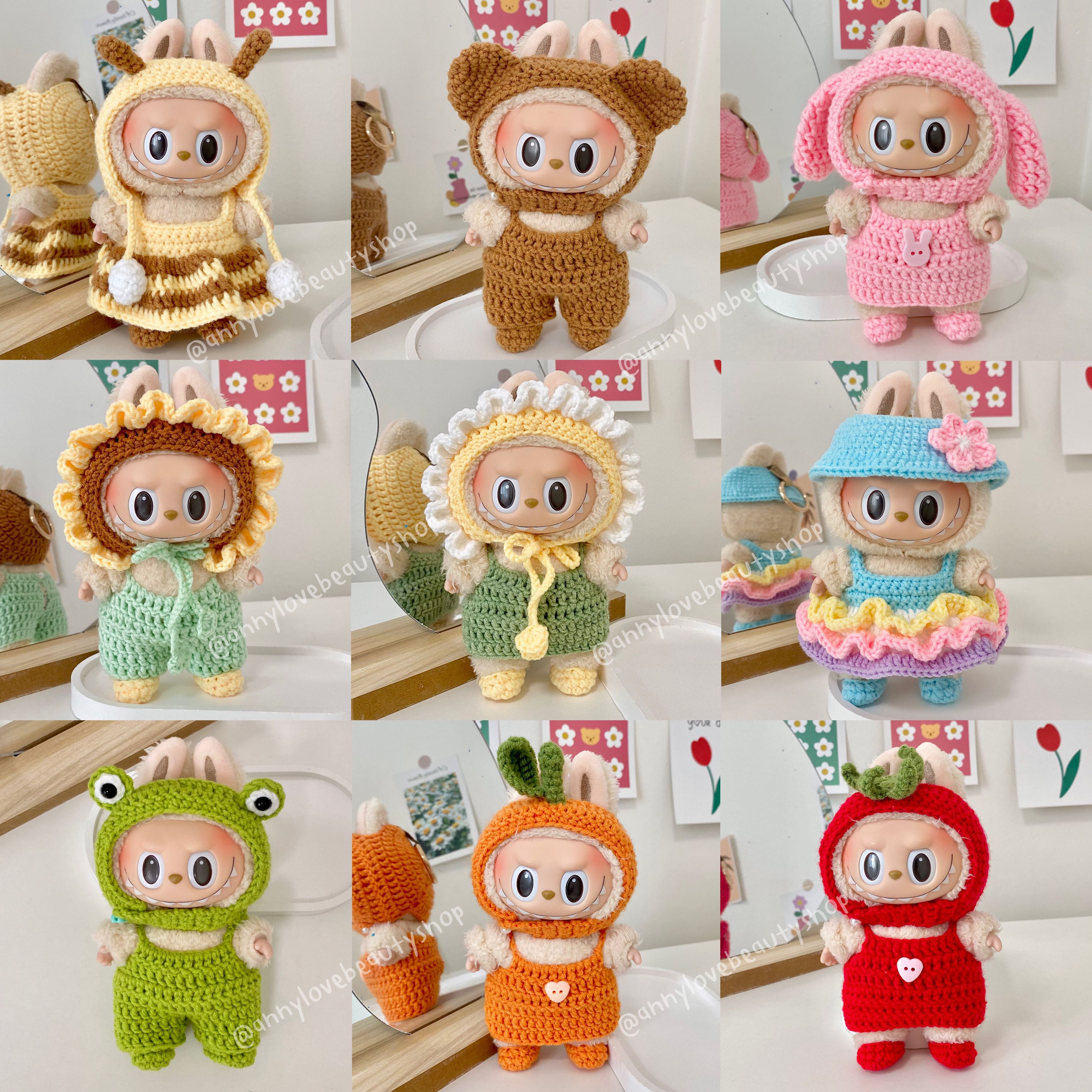 HandmadeAnny 🪿 ชุดเซ็ต 3 ชิ้น ถักไหมพรม สำหรับลาบูบู้ V1