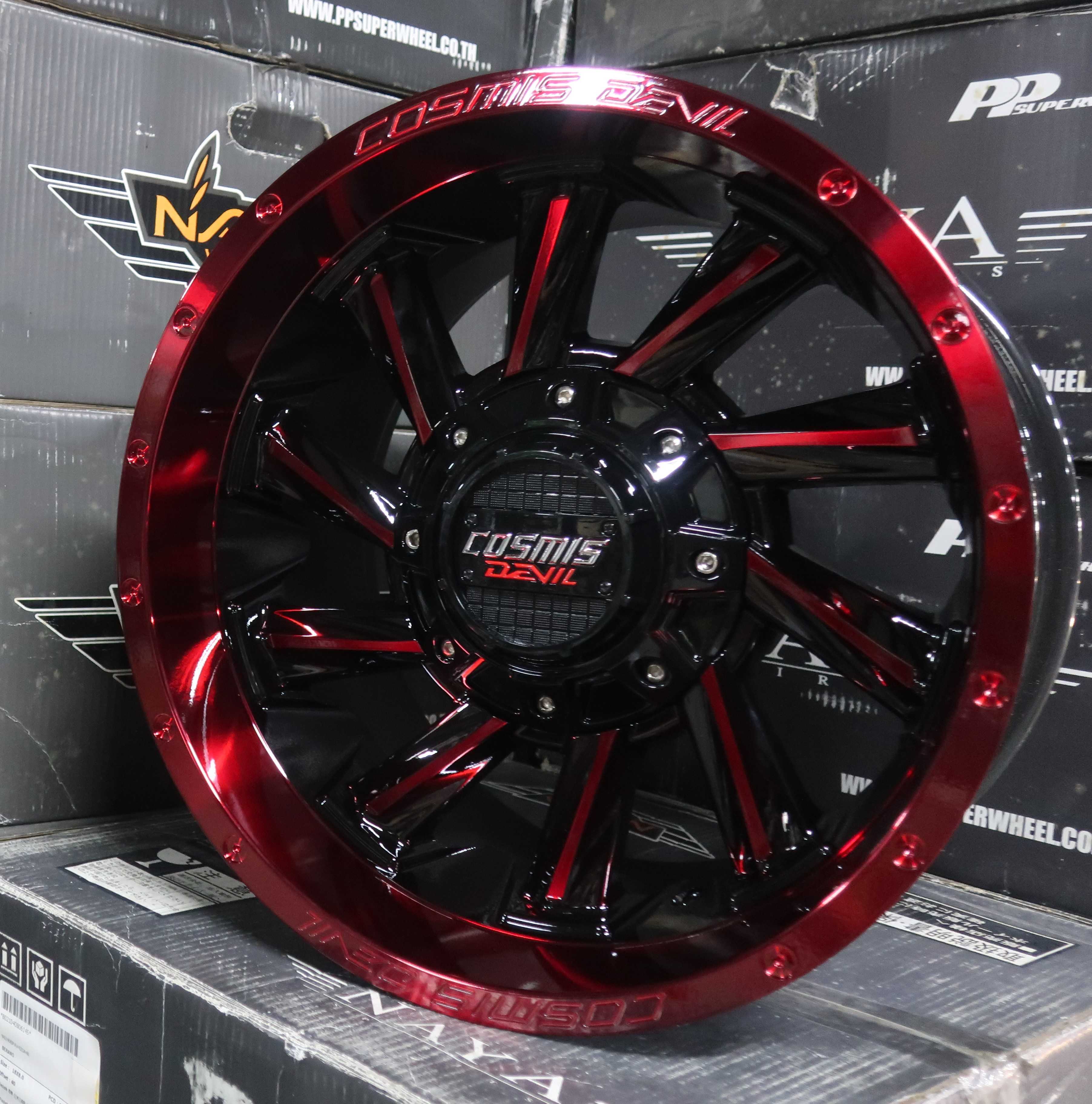 แม็กซ์ TWIN 16X9.5 6X139.7 ET0 CB.106.1 (MIRROR RED)  (สีแดงทั้งวง)Custom