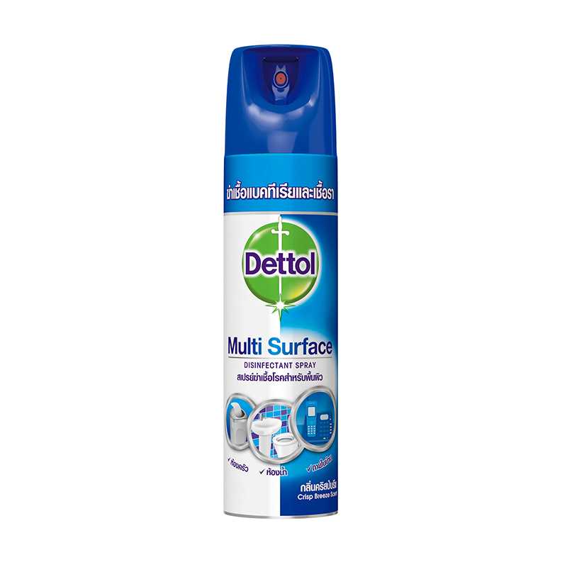 Dettol เดทตอล อิสอินเฟคแทนท์ สเปรย์ กลิ่นคริสป์บรีซ 225มล. สเปรย์ฆ่าเชื้อโรคสำหรับพื้นผิว