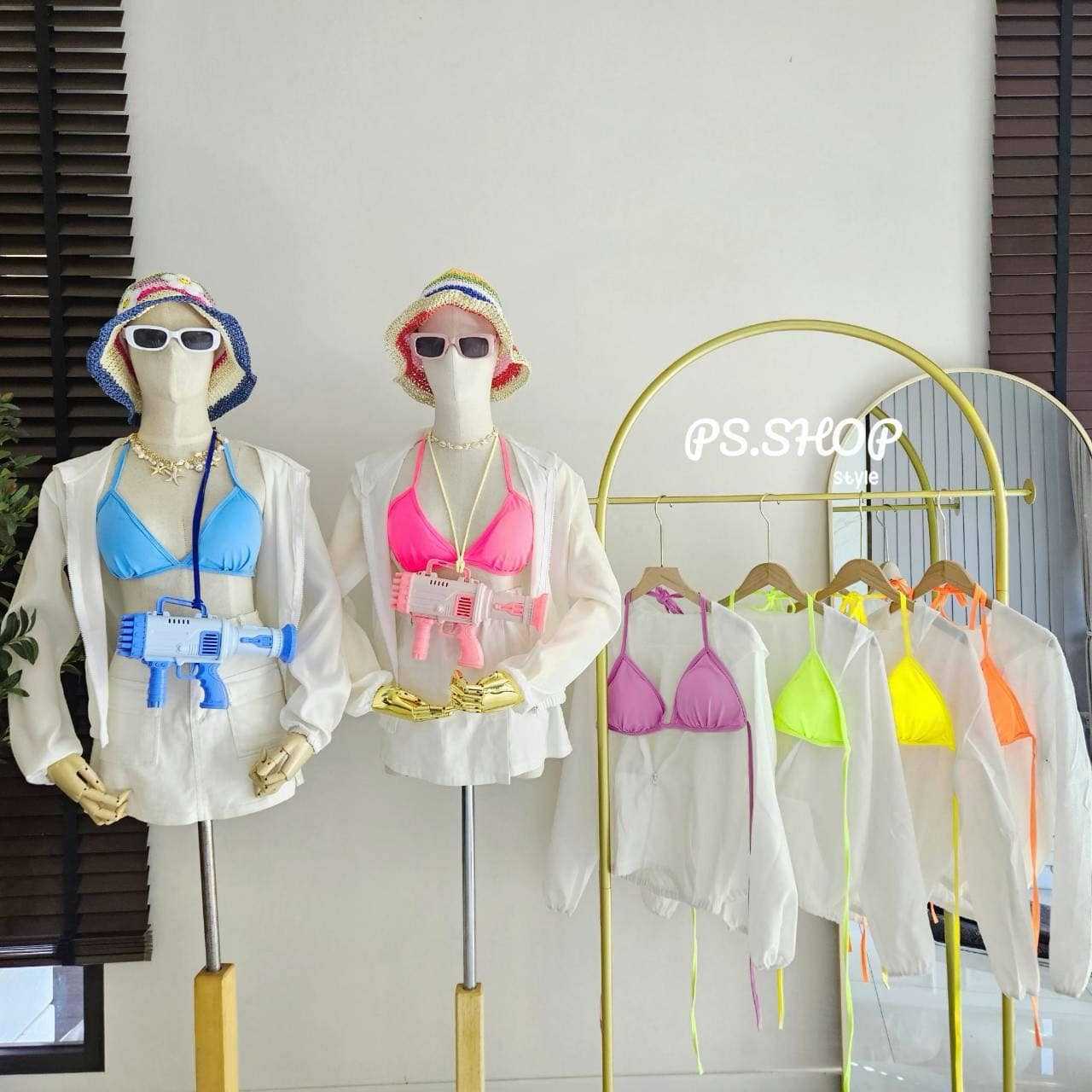 เสื้อแขนยาว ฮูทหมวก แต่งซิปสีสวยสด