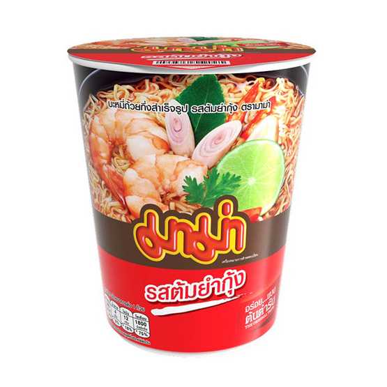 มาม่าไทย แบบ ถ้วย รสต้มยำกุ้ง (แพ็ค 3 กระป๋อง)