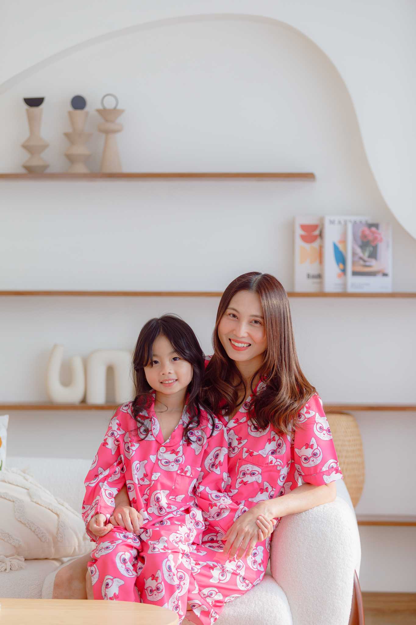 ชุดนอนครอบครัว Bunny bear - Little Cat Pink Pajamas Collection