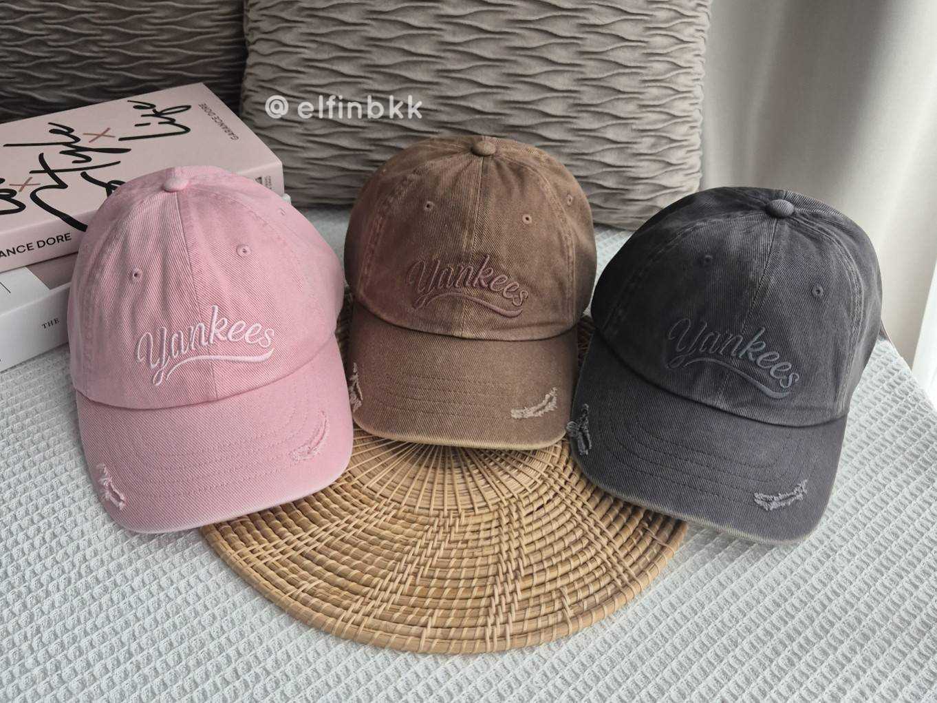 💥รุ่นใหม่💥 MLB Vintage Culsive Ball Cap Charcoal Grey  หมวกแก๊ปสไตล์วินเทจ สีเทาเข้ม ปัก Yankees