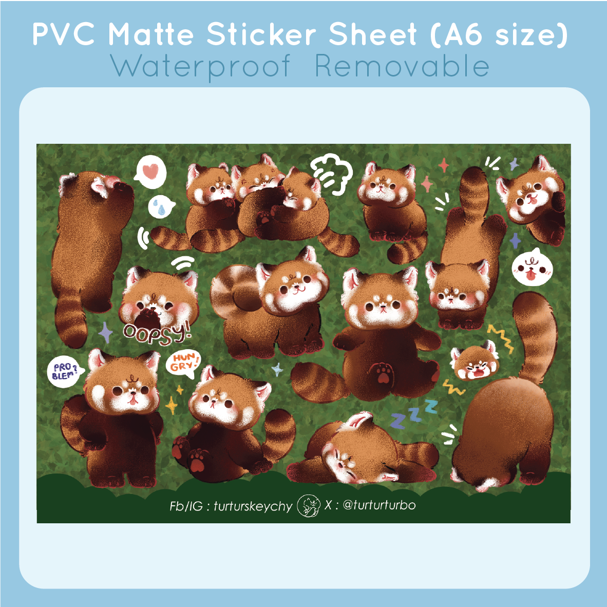 Sticker Sheet - Machi the Red Panda 02