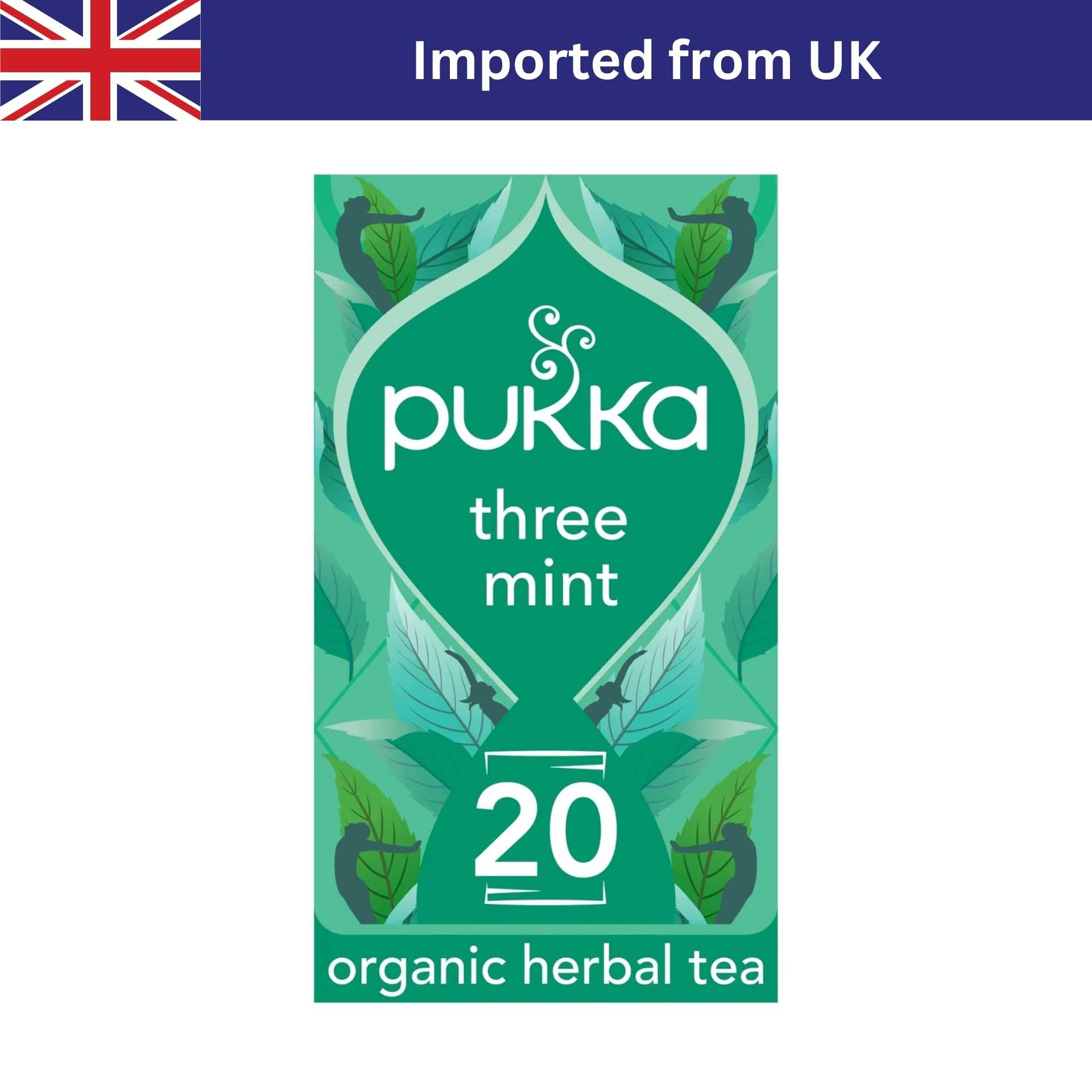 Pukka Three Mint Organic Herbal Tea (20 ซอง / 32g)