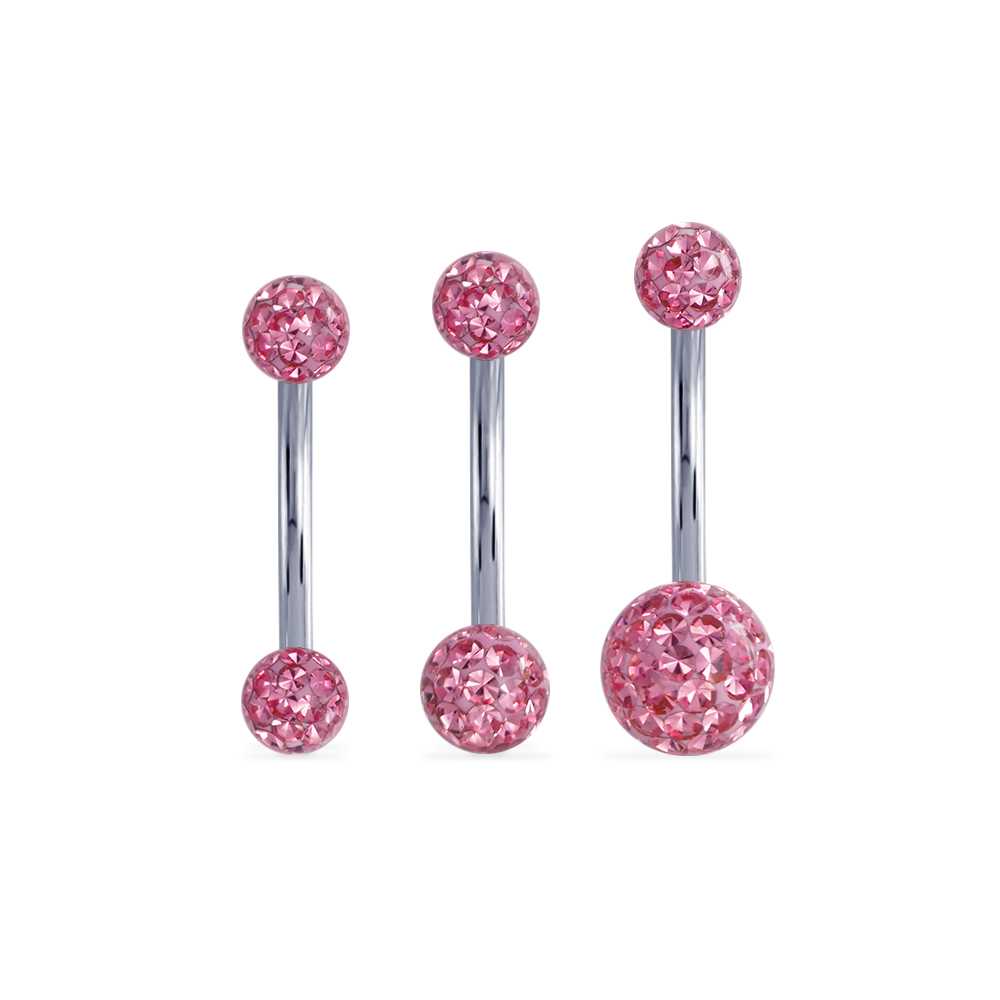 Piercingroom by Jay จิวสะดือ Preomium Preciosa PINK Crystal Titanium G23 เกรดการแพทย์ (ราคาต่อชิ้น)