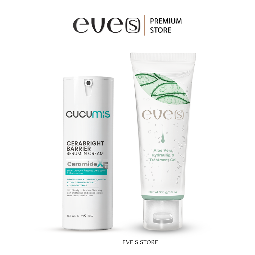 EVE'S เซ็ตลดสิว เซรั่มไฮยา อโลเวร่า พักผิว ลดการแพ้ ผิวหน้าอิ่มฟู คนท้องใช้ได้