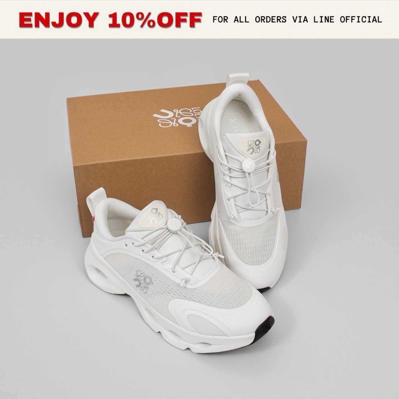 NEW! LOEWE X ON Cloudsolo Sneaker สี White/Light Grey | Shoes