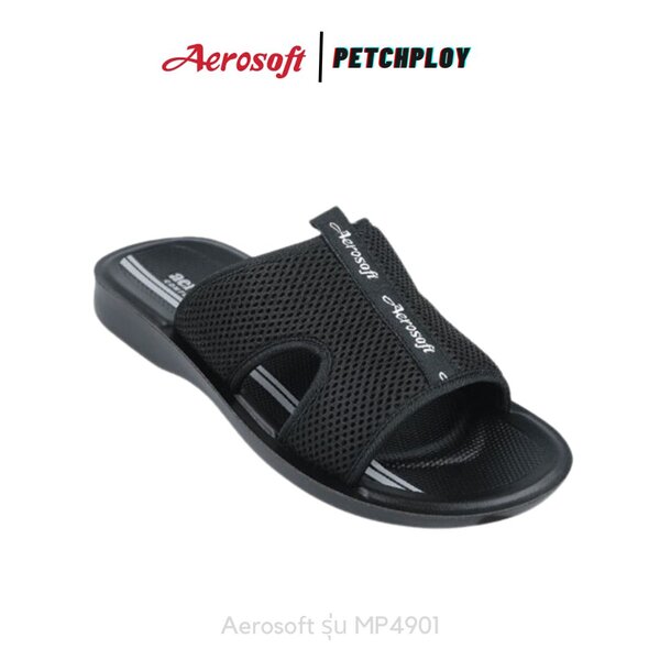 Aerosoft รุ่น MP4901 รองเท้าแตะผู้ชายแบบสวม แอโร่ซอฟ สีดำ เบอร์ 39-44 รุ่น 4901
