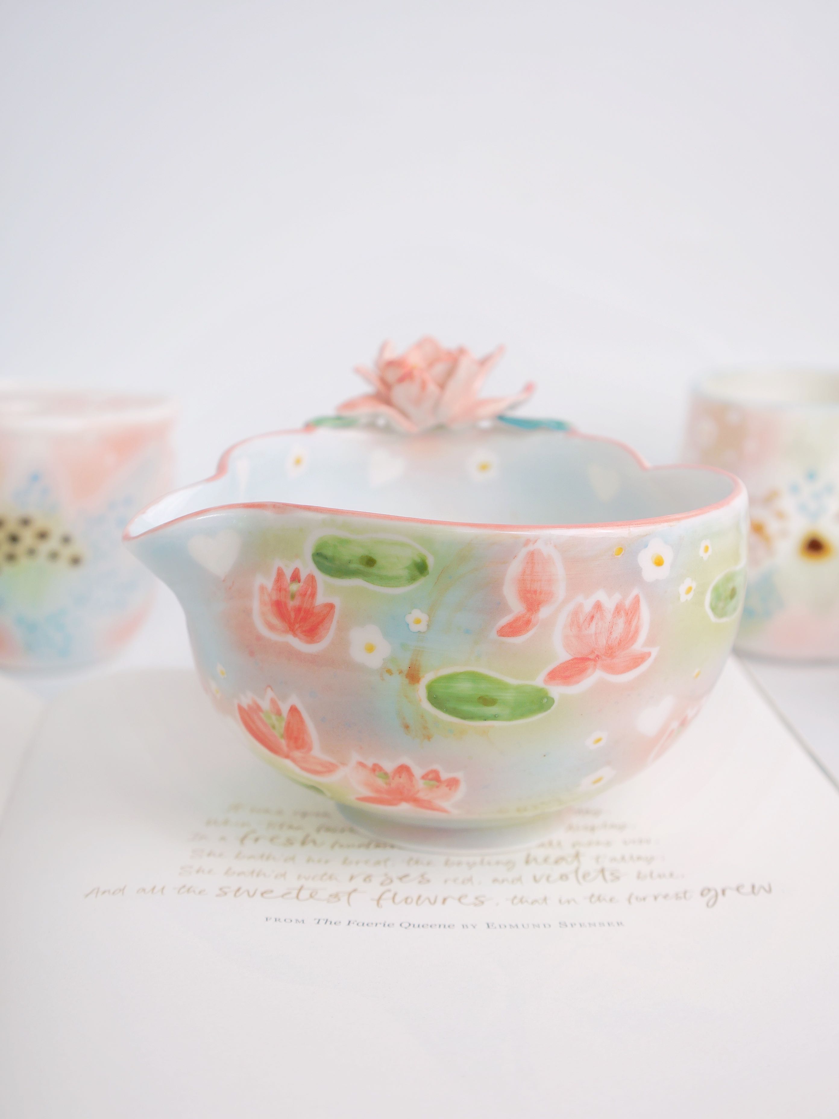 floating lotus matcha bowl