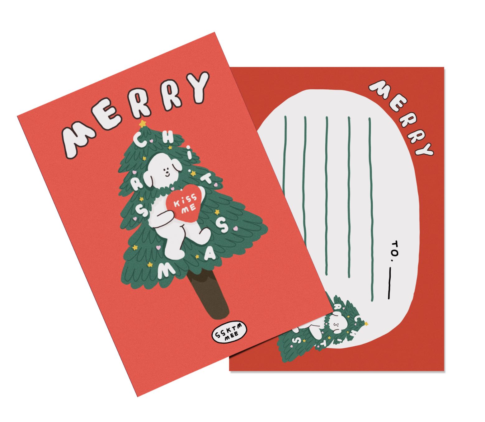 regular postcard - merry kiss me