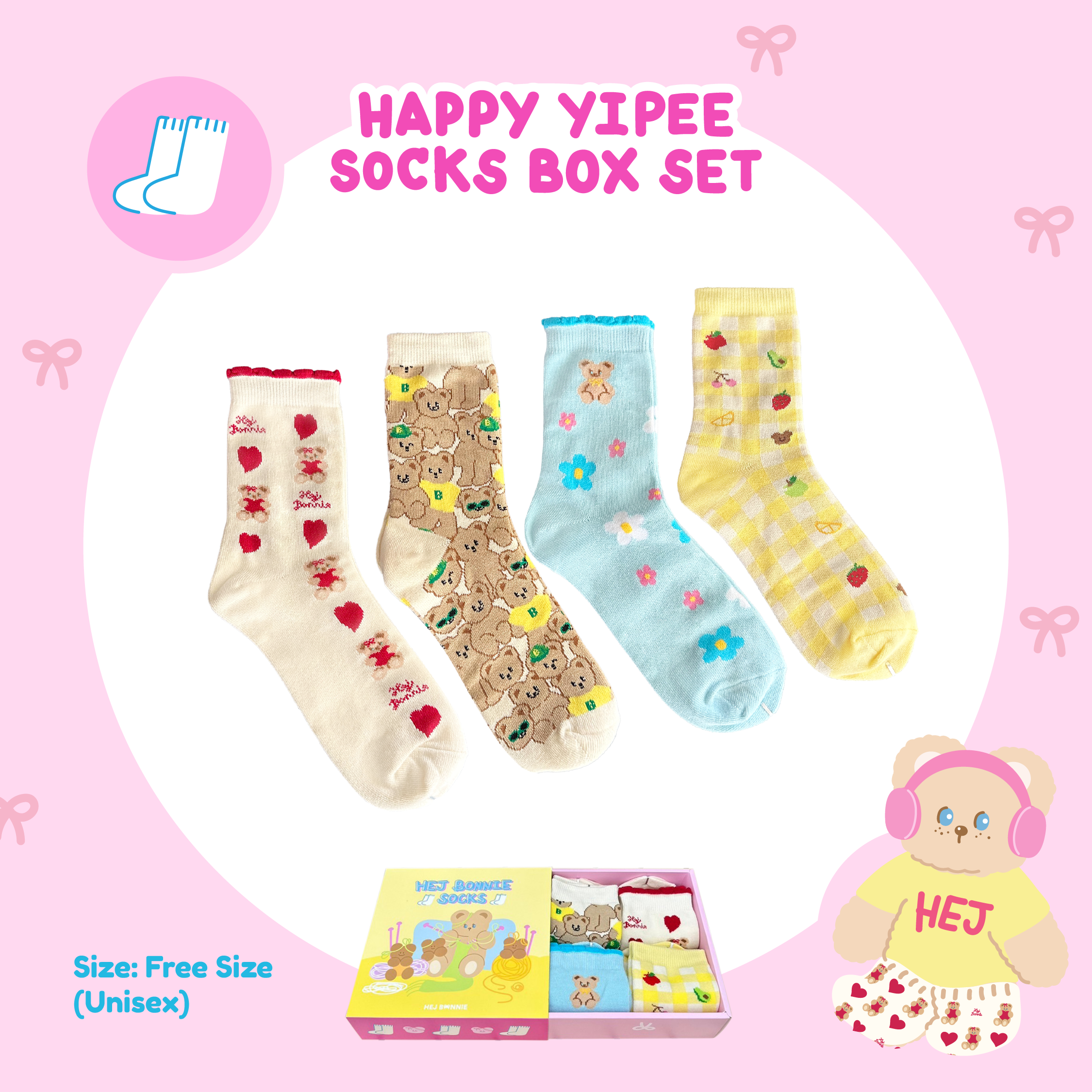 Happy Yipee Socks Box Set l Hej Bonnie Official