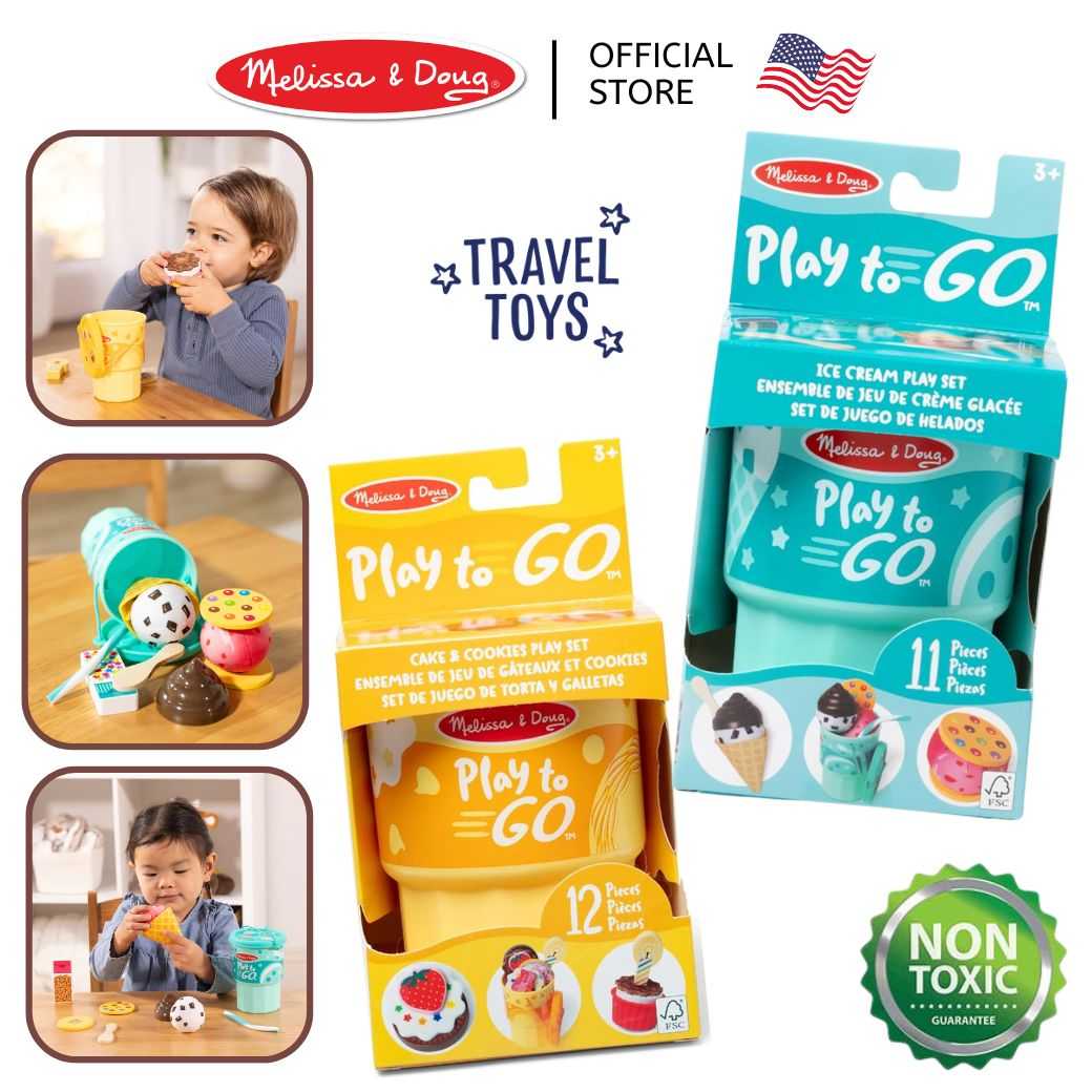(ของแท้ USA) ของเล่นไอติม คุ้กกี้ Play to Go Ice Cream Cake & Cookies Play Set Melissa & Dougไอศกรีม