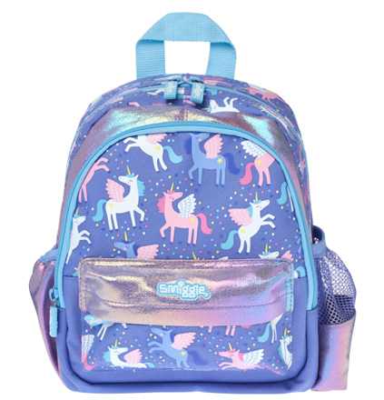 กระเป๋านักเรียนSmiggle กระเป๋า ลายยูนิคอนม่วง  ขนาด 10 นิ้ว ของแท้ พร้อมส่งในไทย💕✔