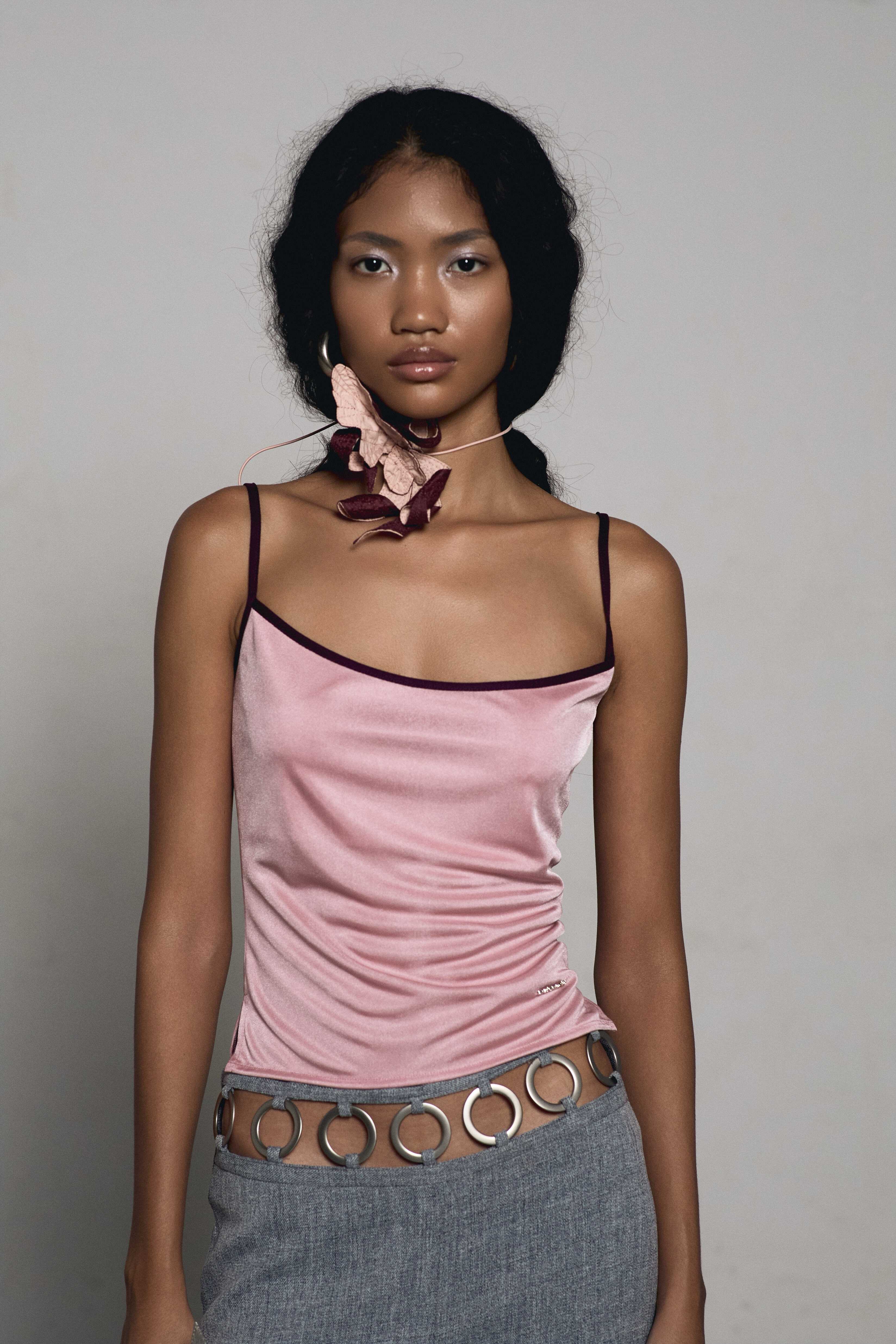 Contrast Cami Tank - Pink