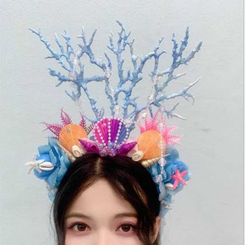 ที่คาดผม แนวทะเลเขาปะการังปลาดาวแท้ เมอเมด พร้อมมุขสุดสวยเลือกสีได้ พร็อบถ่ายรูป (ของแทร่) หน้าที่ 2