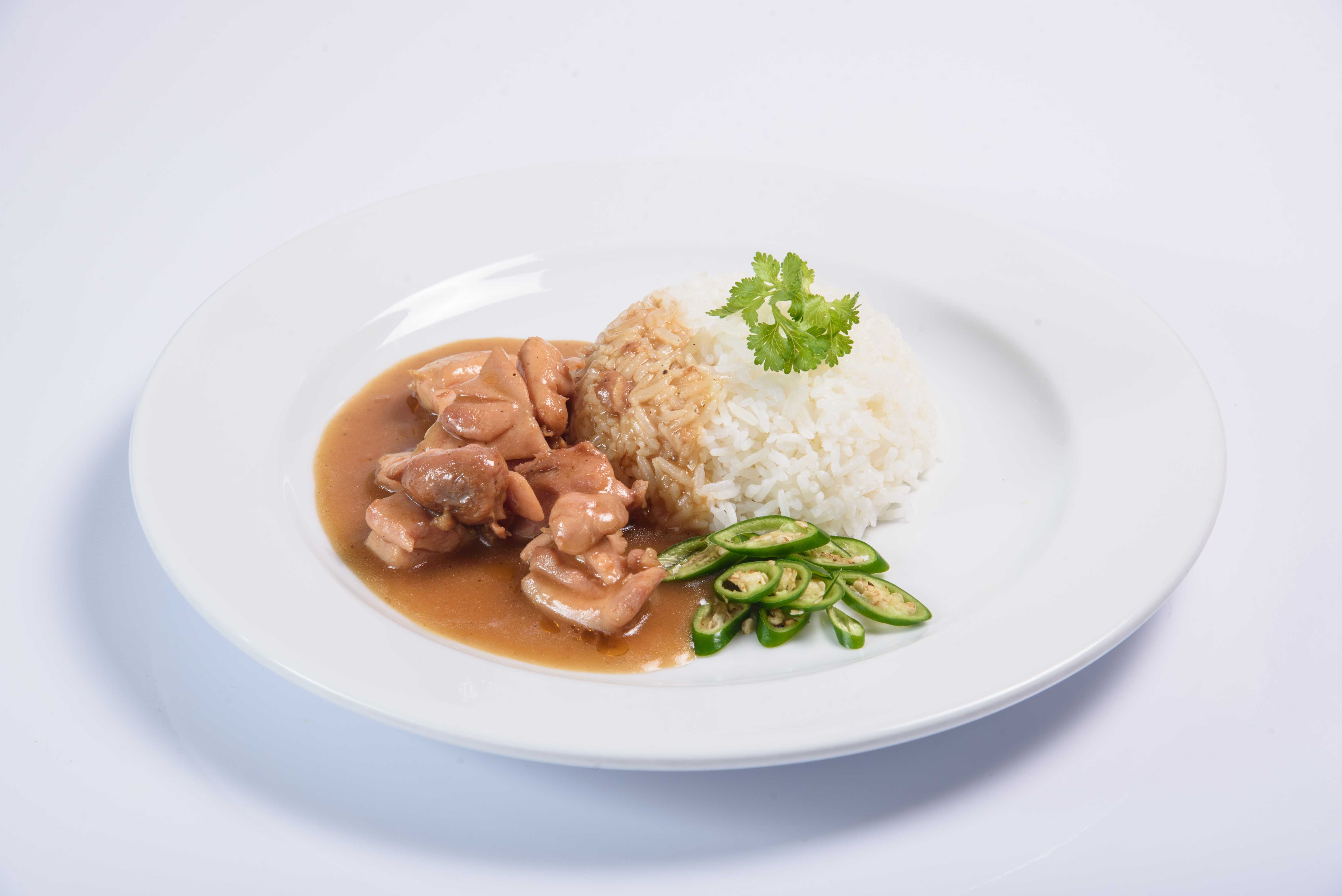 ข้าวหน้าไก่ สูตรห้าแยกฯ Steamed Rice with Chicken Stew