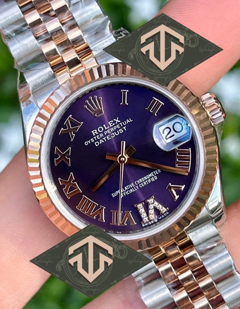 Rolex Datejust 31mm. Purple Roman Rosegold Ref.278271 EW