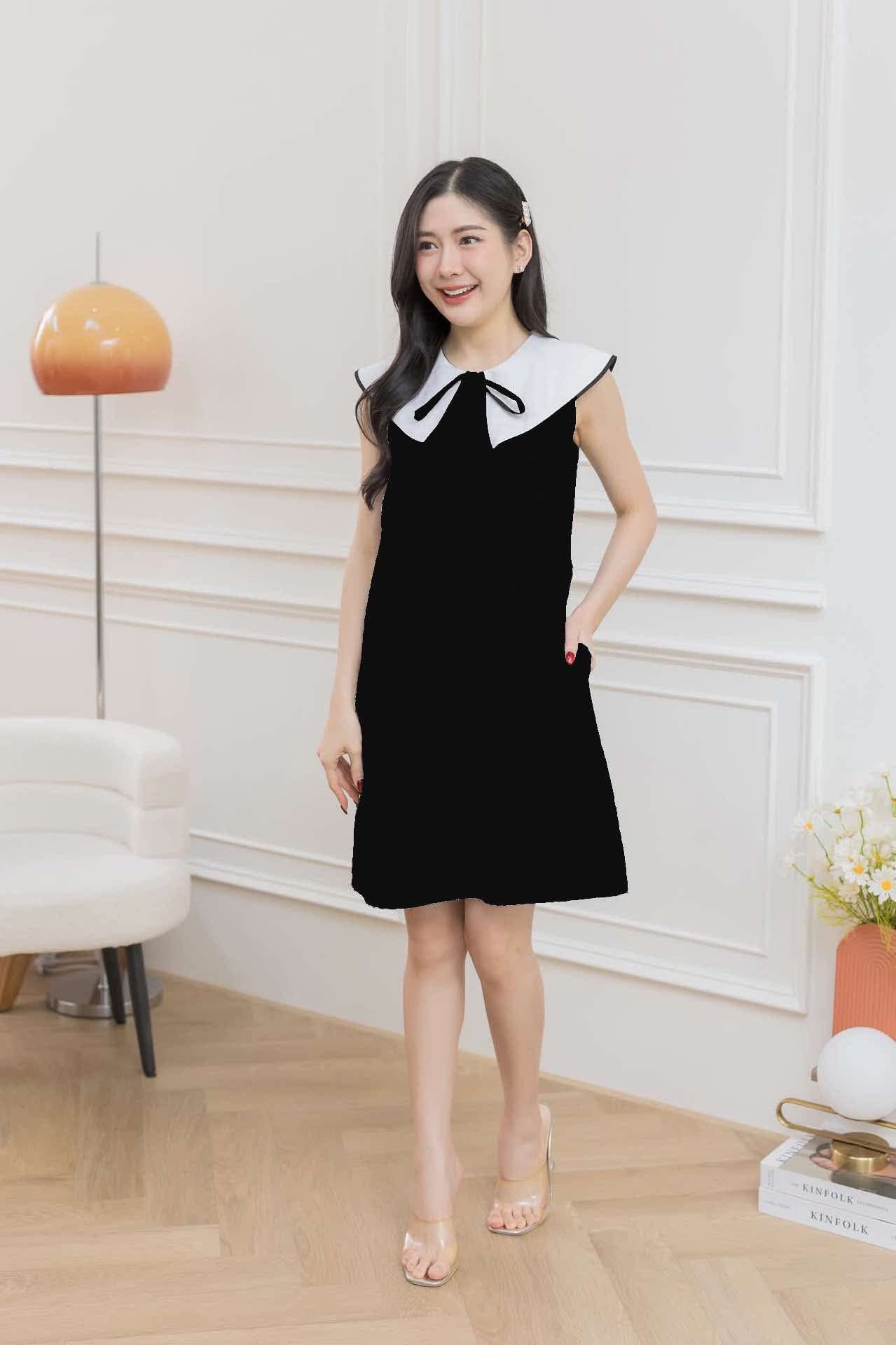 ชุดให้นม สีดำ Black wing dress