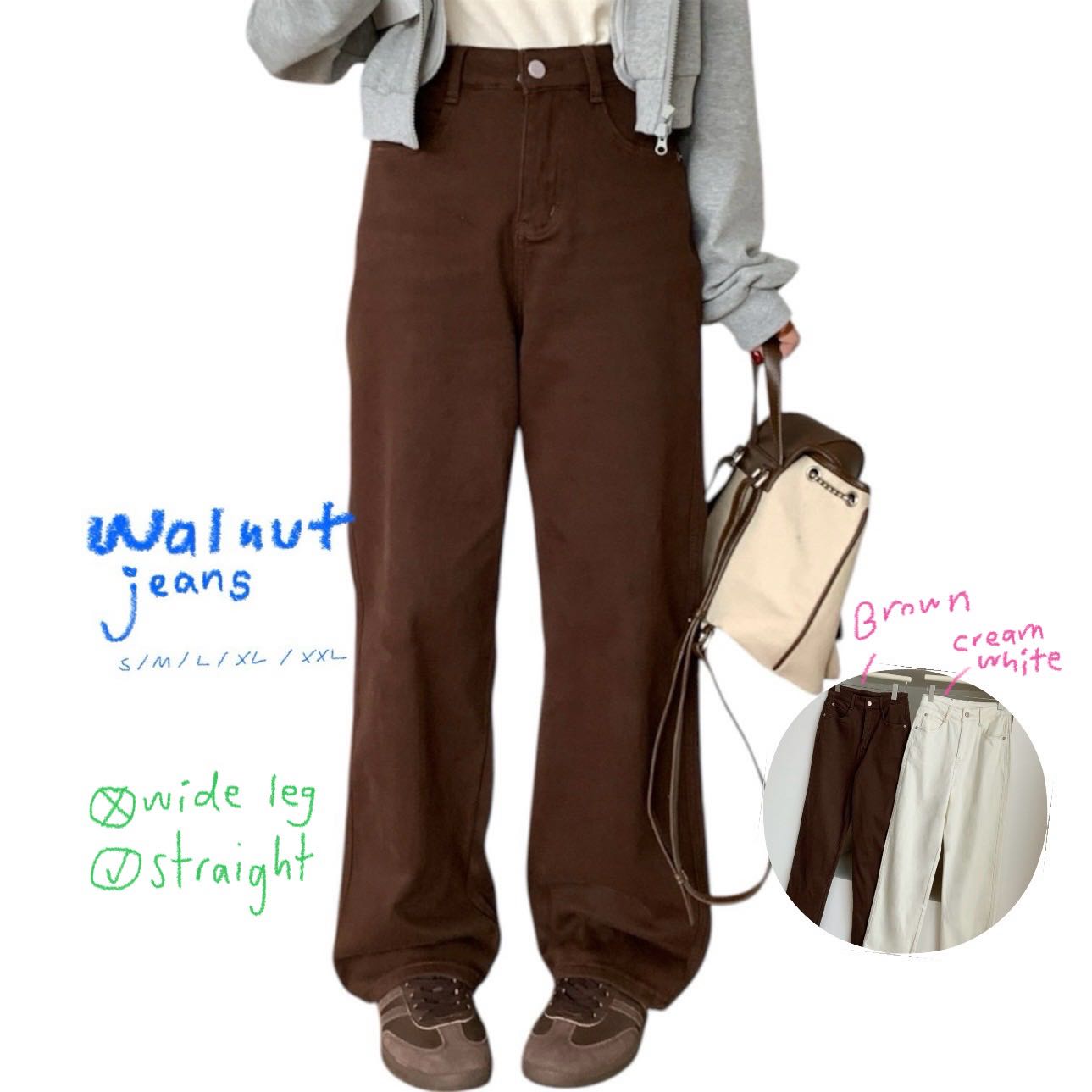 (PRE ORDER) WALNUT JEANS มี2สี นต/ขาวครีม (s-xxl)