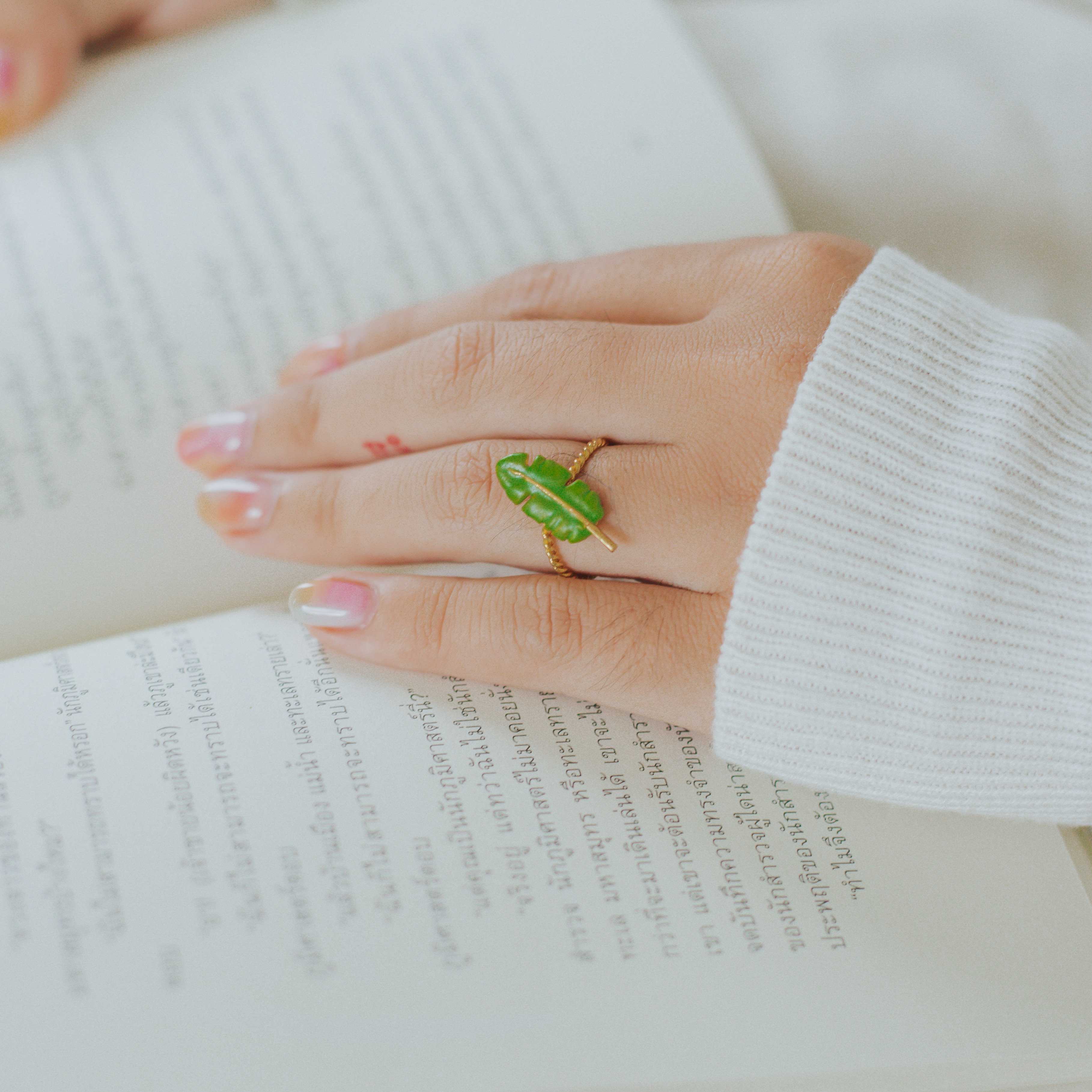 Ring /แหวนแฟชั่นรูปใบกล้วย
