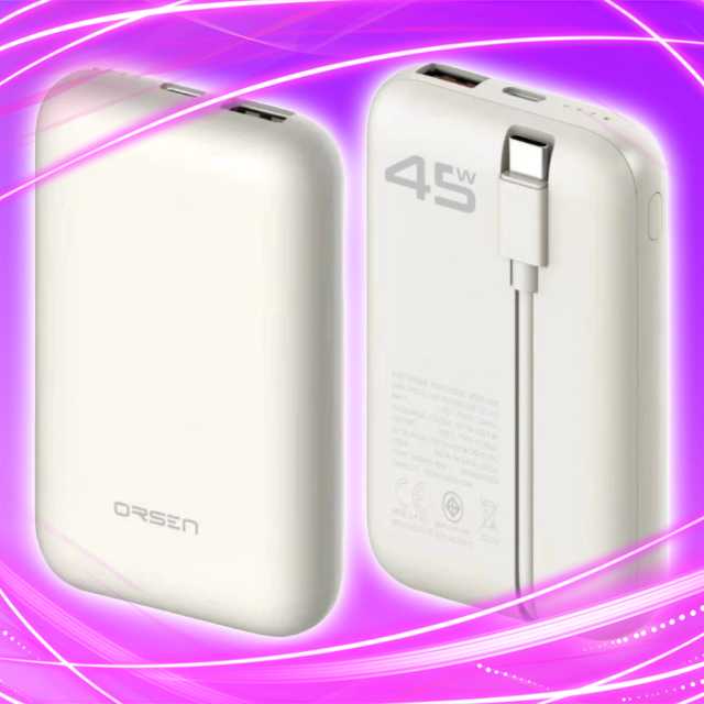 แบตสํารอง ชาร์จเร็ว ORSEN BY ELOOP E68 10500mAh สีขาว