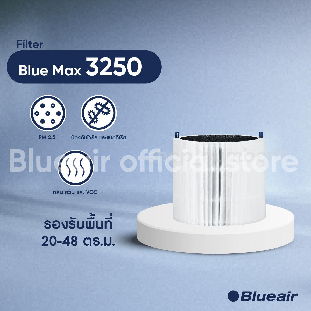 Blueair ไส้กรองอากาศ สำหรับรุ่น Blue Max 3250 (ไม่สามารถใช้กับรุ่น Blue 3210 , 411 หรือ JoyS)
