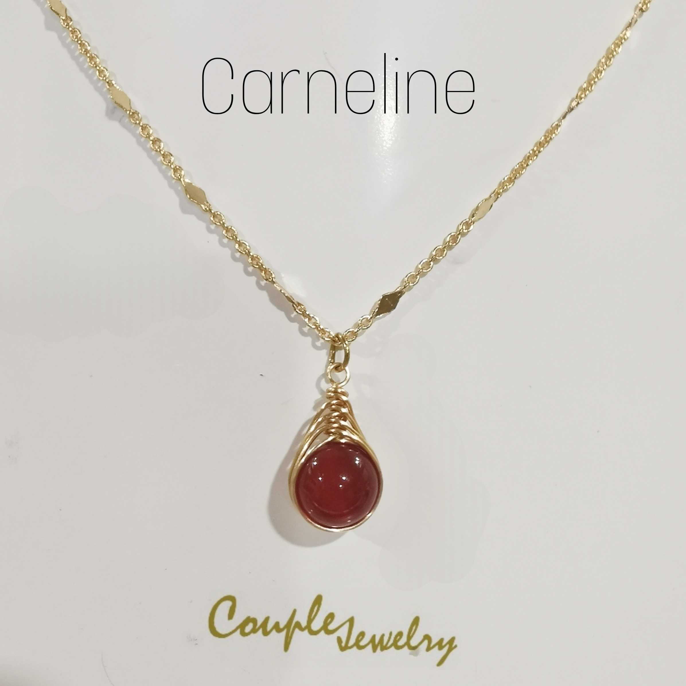 Couple-jewelry.: Carneline​ stone​ pendant