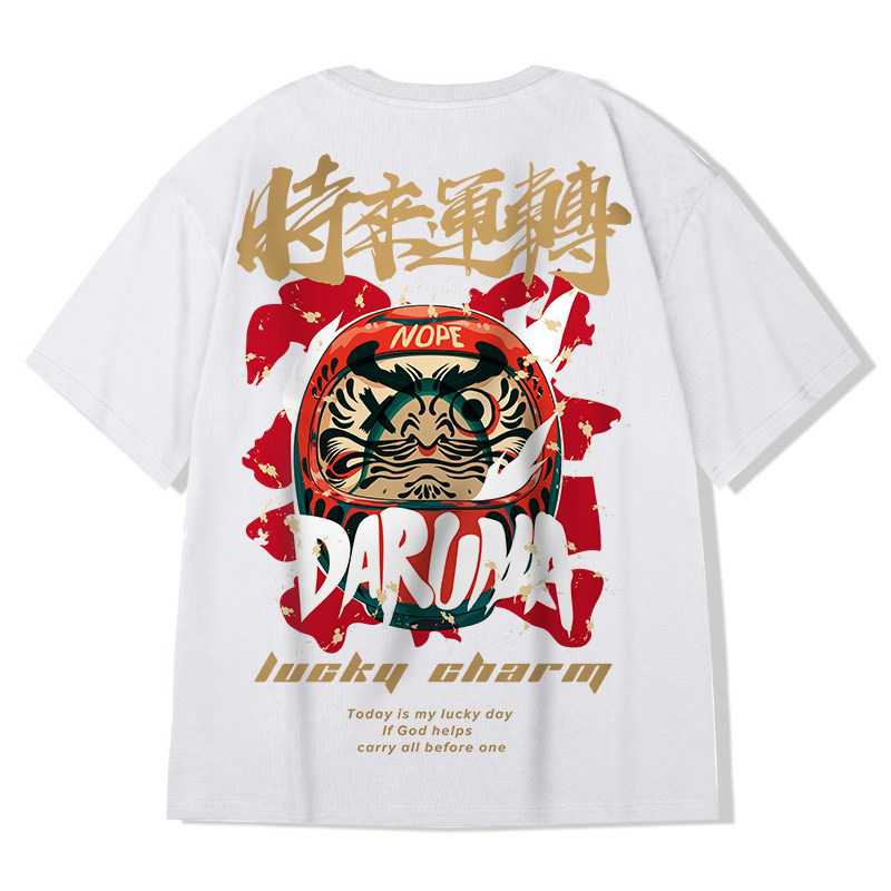 G036 🔥💥 เสื้อยืดคอกลม ผ้านิ่ม DARUMA ไฟลุก 🔥🔥